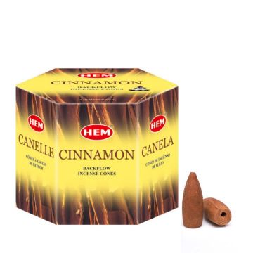 Cinnamon Backflow Incense Cones, HEM, Box/12